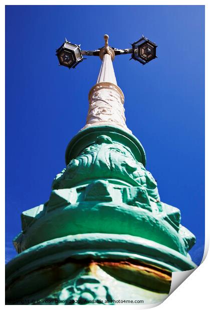 One of Brighton's historic seafront lamppost - looking upwards Print by Gordon Dixon