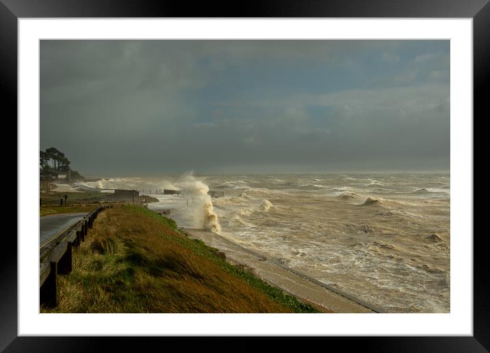 End of the Road... Storm Eunice Framed Mounted Print by Elzbieta Sosnowski
