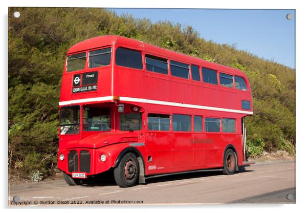 The classic red  'routemaster' London bus - Seafront, Brighton Acrylic by Gordon Dixon