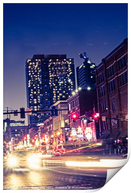 Downtown Nashville, Tennessee On A Saturday Night Print by Peter Greenway