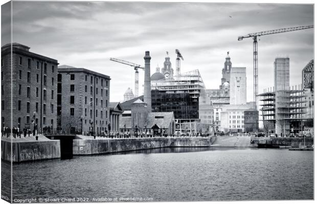 Liverpool Docks Black and White Canvas Print by Travel and Pixels 