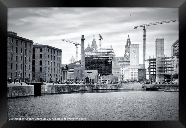 Liverpool Docks Black and White Framed Print by Travel and Pixels 