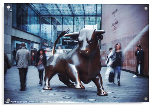 Birmingham Bull sculpture Acrylic by Travel and Pixels 