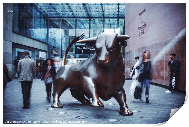 Birmingham Bull sculpture Print by Travel and Pixels 