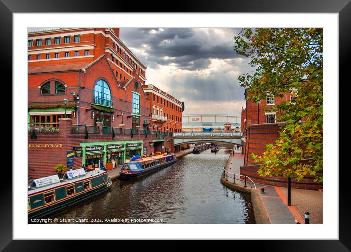 Birmingham Canal Boats Framed Mounted Print by Travel and Pixels 