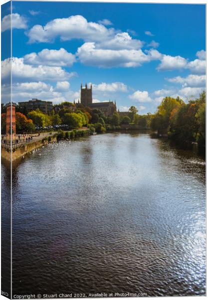 Worcester Cathedral on the River severn Canvas Print by Travel and Pixels 