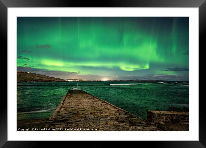Superb Aurora over Shetland Framed Mounted Print by Richard Ashbee