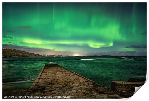 Superb Aurora over Shetland Print by Richard Ashbee