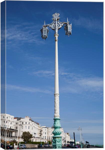 One of Brighton's historic seafront lampposts Canvas Print by Gordon Dixon