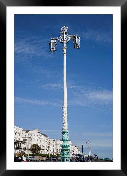 One of Brighton's historic seafront lampposts Framed Mounted Print by Gordon Dixon