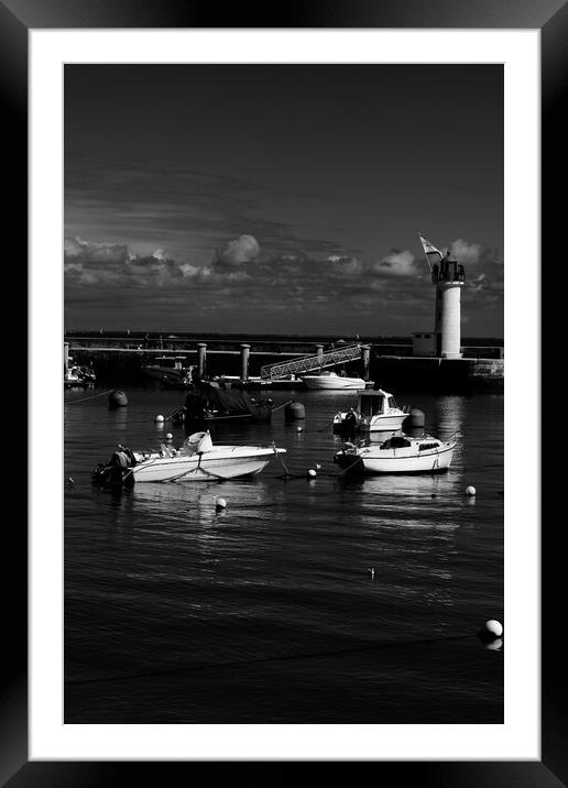 View on Phare de la Flotte in black and white Framed Mounted Print by youri Mahieu