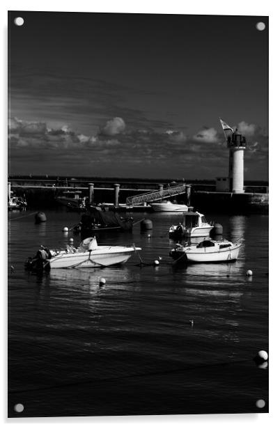 View on Phare de la Flotte in black and white Acrylic by youri Mahieu