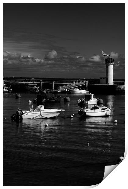 View on Phare de la Flotte in black and white Print by youri Mahieu