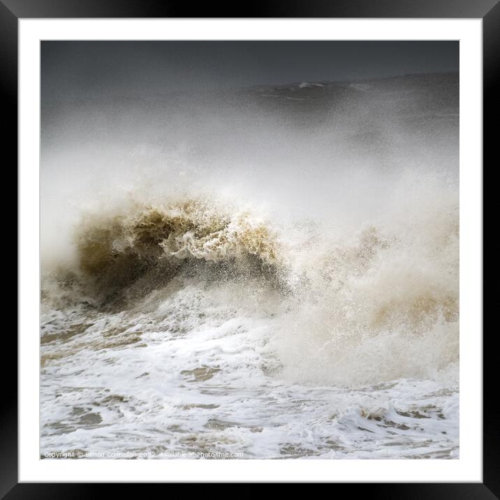 Stormy Waves, Llantwit Major Framed Mounted Print by Simon Connellan
