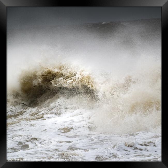 Stormy Waves, Llantwit Major Framed Print by Simon Connellan