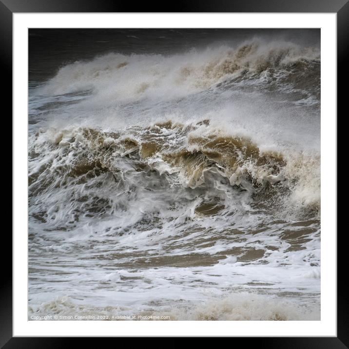Stormy Waves, Llantwit Major  Framed Mounted Print by Simon Connellan