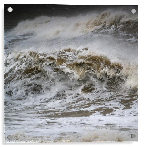 Stormy Waves, Llantwit Major  Acrylic by Simon Connellan