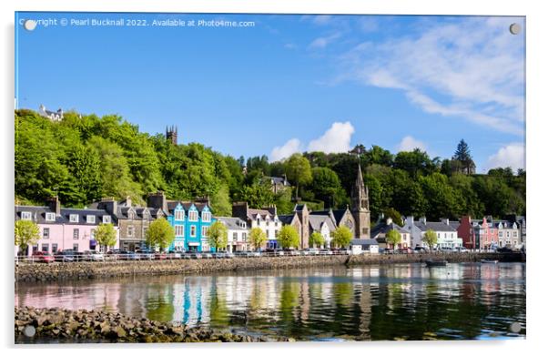 Tobermory Reflections Isle of Mull Scotland Acrylic by Pearl Bucknall