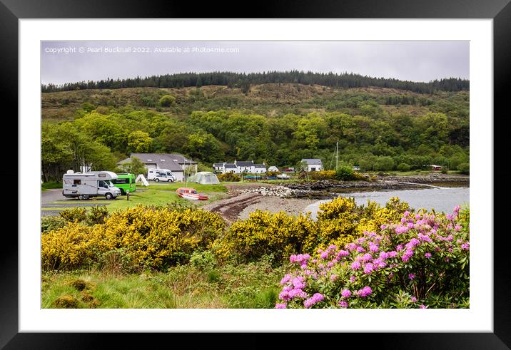 Camping at Craignure Isle of Mull Scotland Framed Mounted Print by Pearl Bucknall