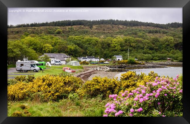 Camping at Craignure Isle of Mull Scotland Framed Print by Pearl Bucknall