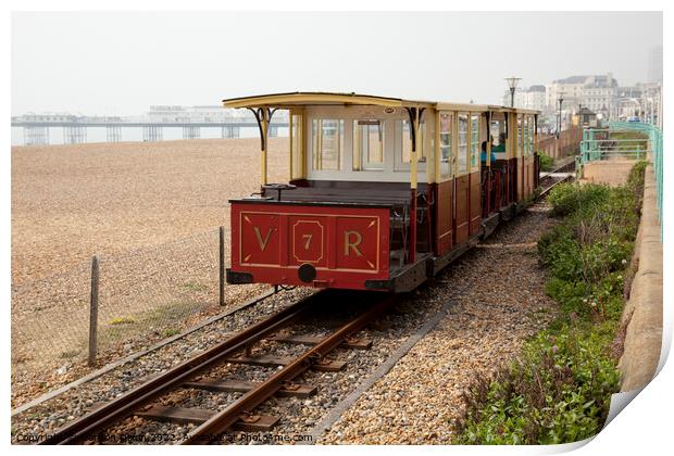 The Volks narrow gauge electric railway on Brighton beach  Print by Gordon Dixon