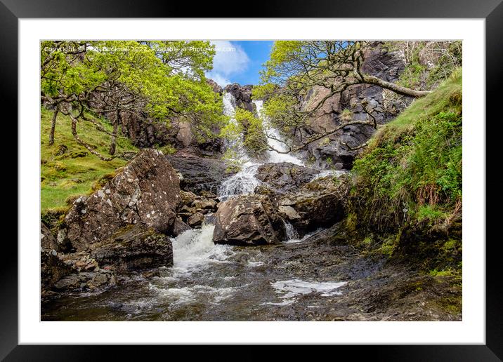 Eas Fors Waterfall Mull Scotland Framed Mounted Print by Pearl Bucknall