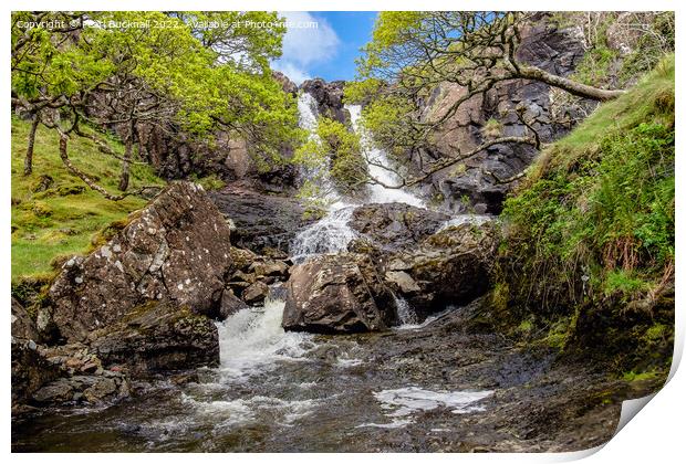 Eas Fors Waterfall Mull Scotland Print by Pearl Bucknall