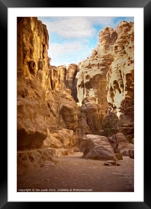 The Road Into Petra Framed Mounted Print by Ian Lewis