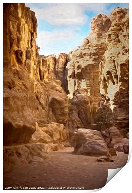 The Road Into Petra Print by Ian Lewis
