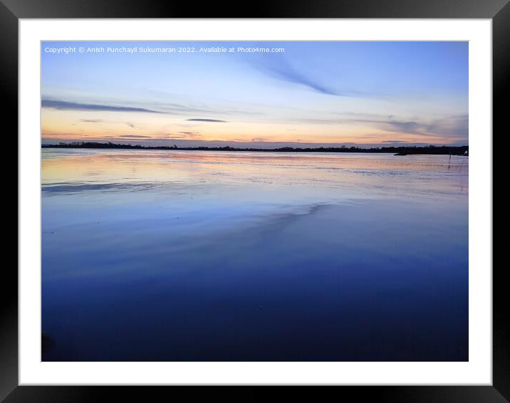 sunset over the river a view from Roscommon Ireland Framed Mounted Print by Anish Punchayil Sukumaran