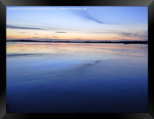 sunset over the river a view from Roscommon Ireland Framed Print by Anish Punchayil Sukumaran