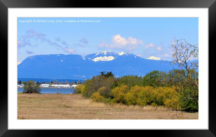 Snow capped Mountains,  British Columbia, Canada  Framed Mounted Print by Richard Long