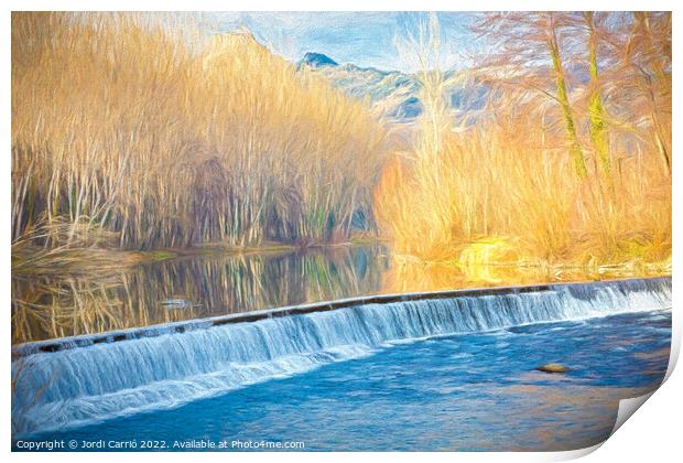 Small waterfall of the river Ter Picturesque Edition Print by Jordi Carrio