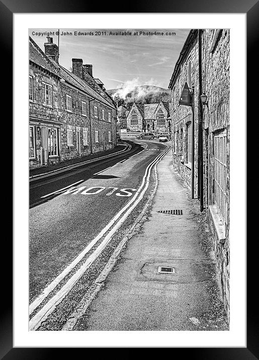 Market Street, Abbotsbury, Dorset Framed Mounted Print by John Edwards