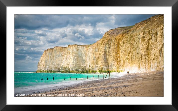 Newhaven West Beach, East Sussex Framed Mounted Print by Chris Richards