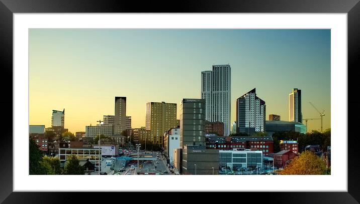 Leeds Skyline Panorama  Framed Mounted Print by Alison Chambers