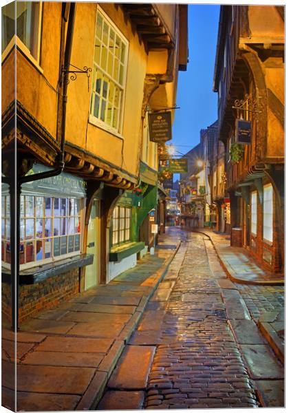The Shambles York at Night Canvas Print by Darren Galpin
