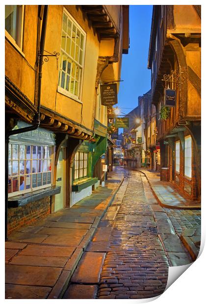 The Shambles York at Night Print by Darren Galpin
