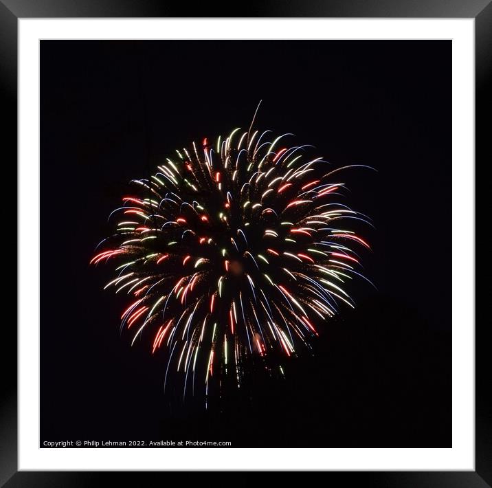 Dark fireworks Framed Mounted Print by Philip Lehman