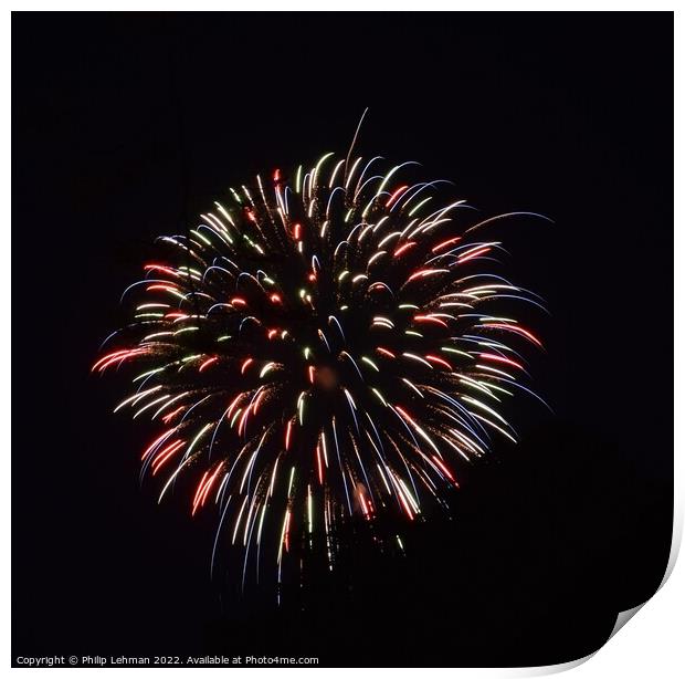 Dark fireworks Print by Philip Lehman