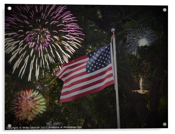 American Flag (3) Acrylic by Philip Lehman