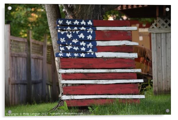 American Flag (1) Acrylic by Philip Lehman