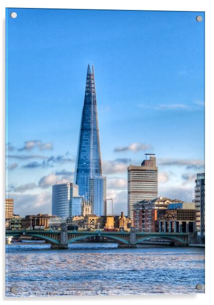 Towering above the Thames Acrylic by Beryl Curran