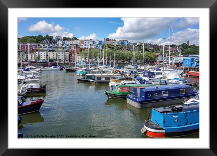 Bristol Marina and Clifton Framed Mounted Print by Keith Douglas