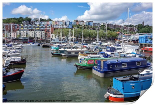 Bristol Marina and Clifton Print by Keith Douglas