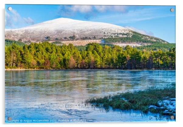 Frozen Loch Morlich #2 Acrylic by Angus McComiskey