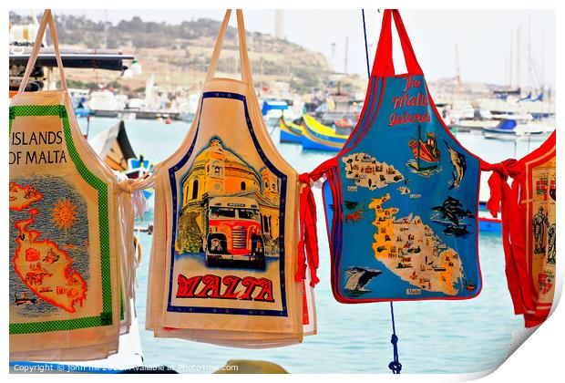 Souvenir aprons at Malta Print by john hill