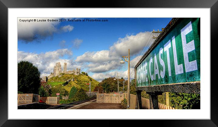 Corfe Station Framed Mounted Print by Louise Godwin