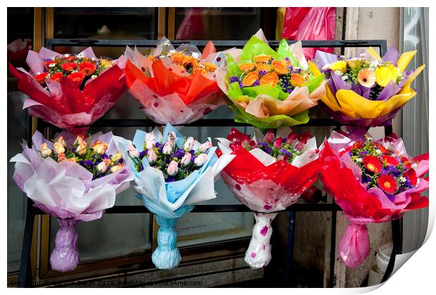 hand-tied bunches of flower - Kuala Lumpur Print by Gordon Dixon