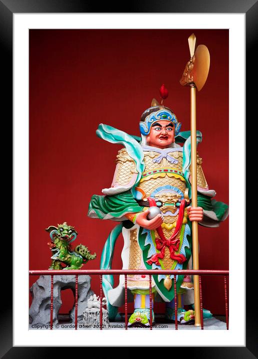 Statue of Guan Di, the Taoist God of War - Kuala Lumpur Framed Mounted Print by Gordon Dixon
